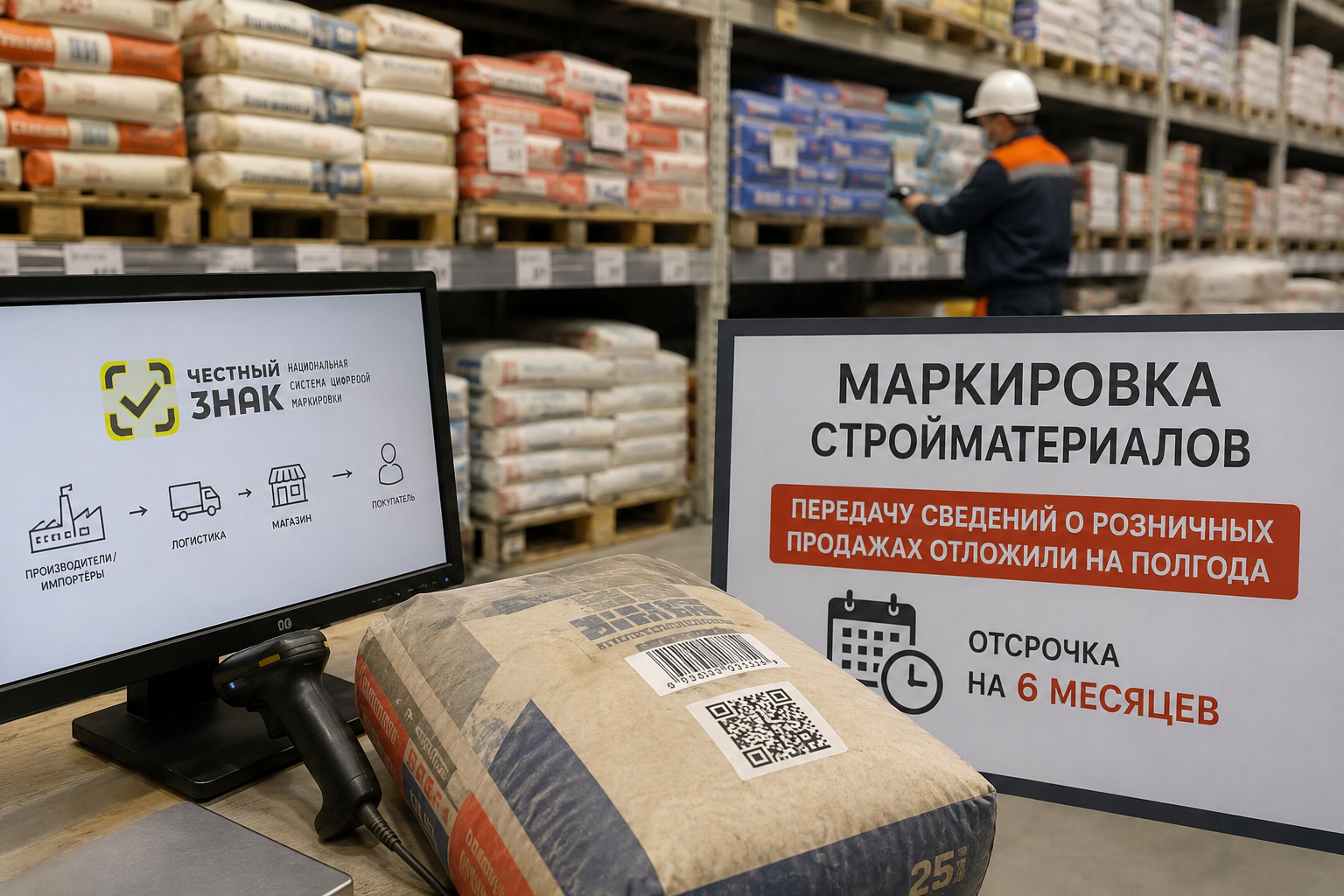 Маркировка стройматериалов: передачу сведений о розничных продажах отложили на полгода