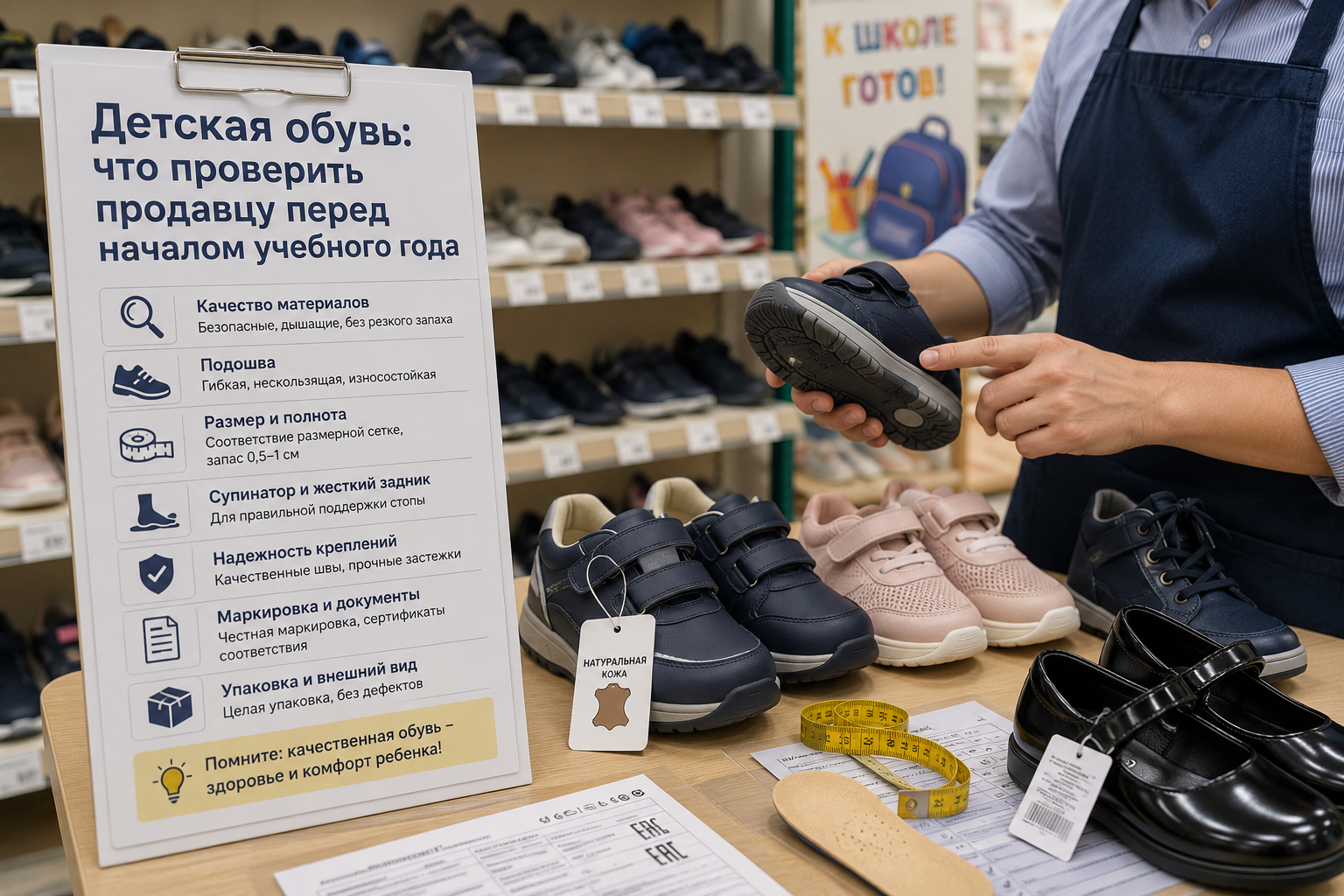 Детская обувь: что проверить продавцу перед началом учебного года