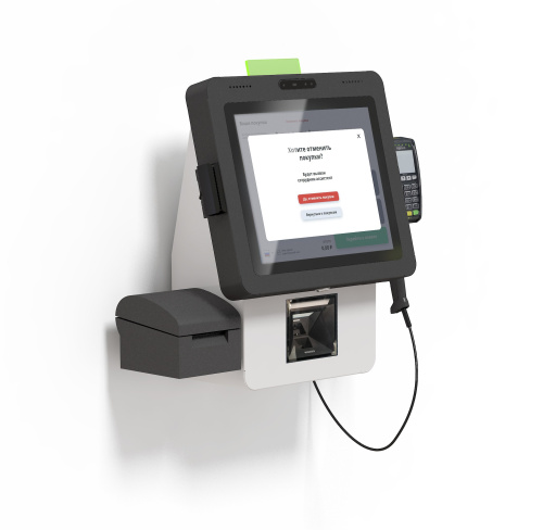 POScenter SCO-K170 Light_V2 (17”, J4125, 8Gb, SSD128Gb, 2D сканер, Светофор, З цвета, полка для ПИН-пад, полка для ККТ, крепление на прилавок)