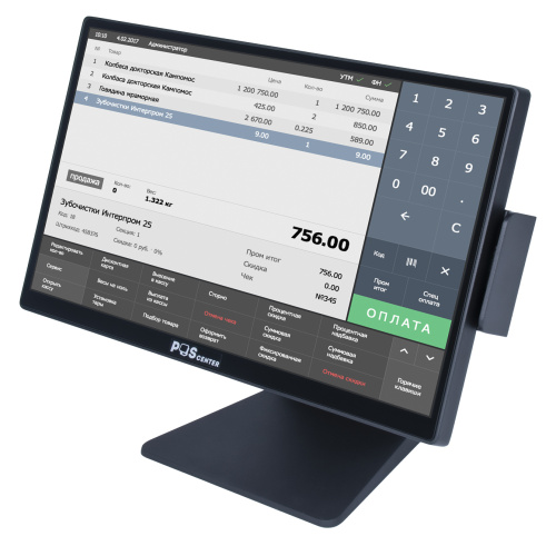 Купить Сенсорный моноблок Poscenter Platinum (15.6", P-CAP, J6412, RAM 8G, SSD M.2 128G) без ОС с доставкой в Москве