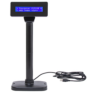 Купить Дисплей покупателя POSCenter PCP220 (USB, LCD 2х20, белые символы на синем фоне ), подставка, USB ка с доставкой в Москве