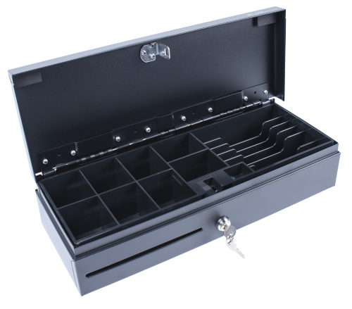 Денежный ящик Poscenter 460E 460x170x100, распайка для "ШТРИХ-М", черный